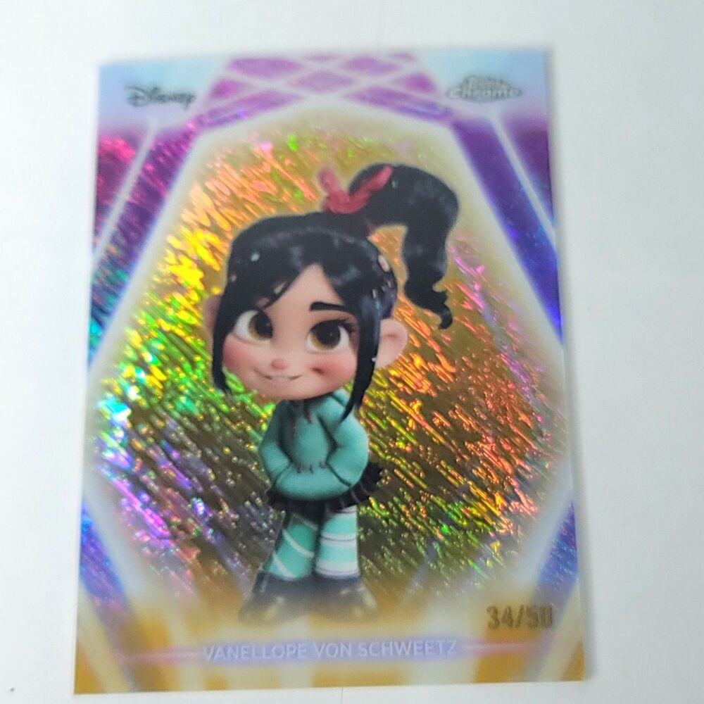 Vanellope Topps 2026 Disney Neon Gold Shimmer Refractor Limited 34/50